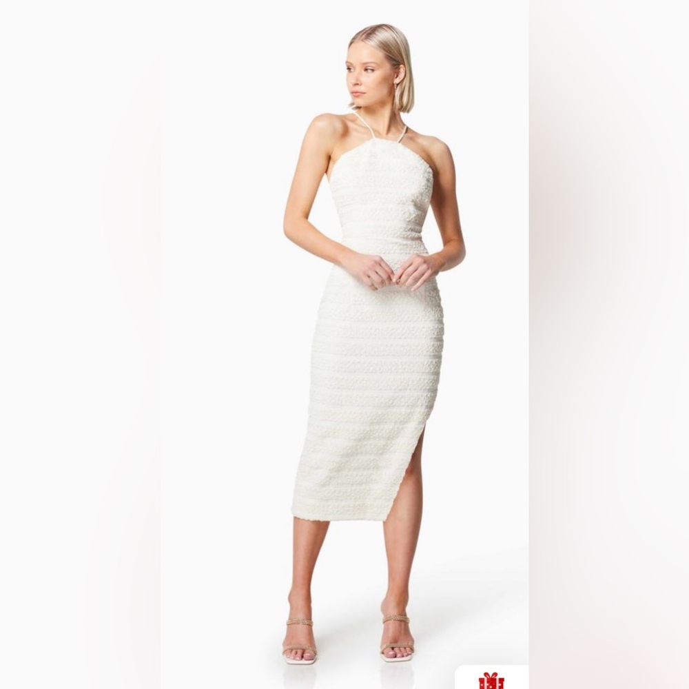 Elliatt Ravish Textured Stripe Open Back Dress Size XS